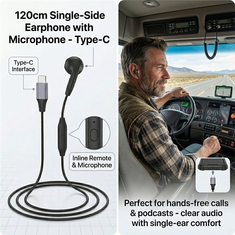 DT75BG Type C Single Earbud wi - Wired Earphone Mic 评论和价格